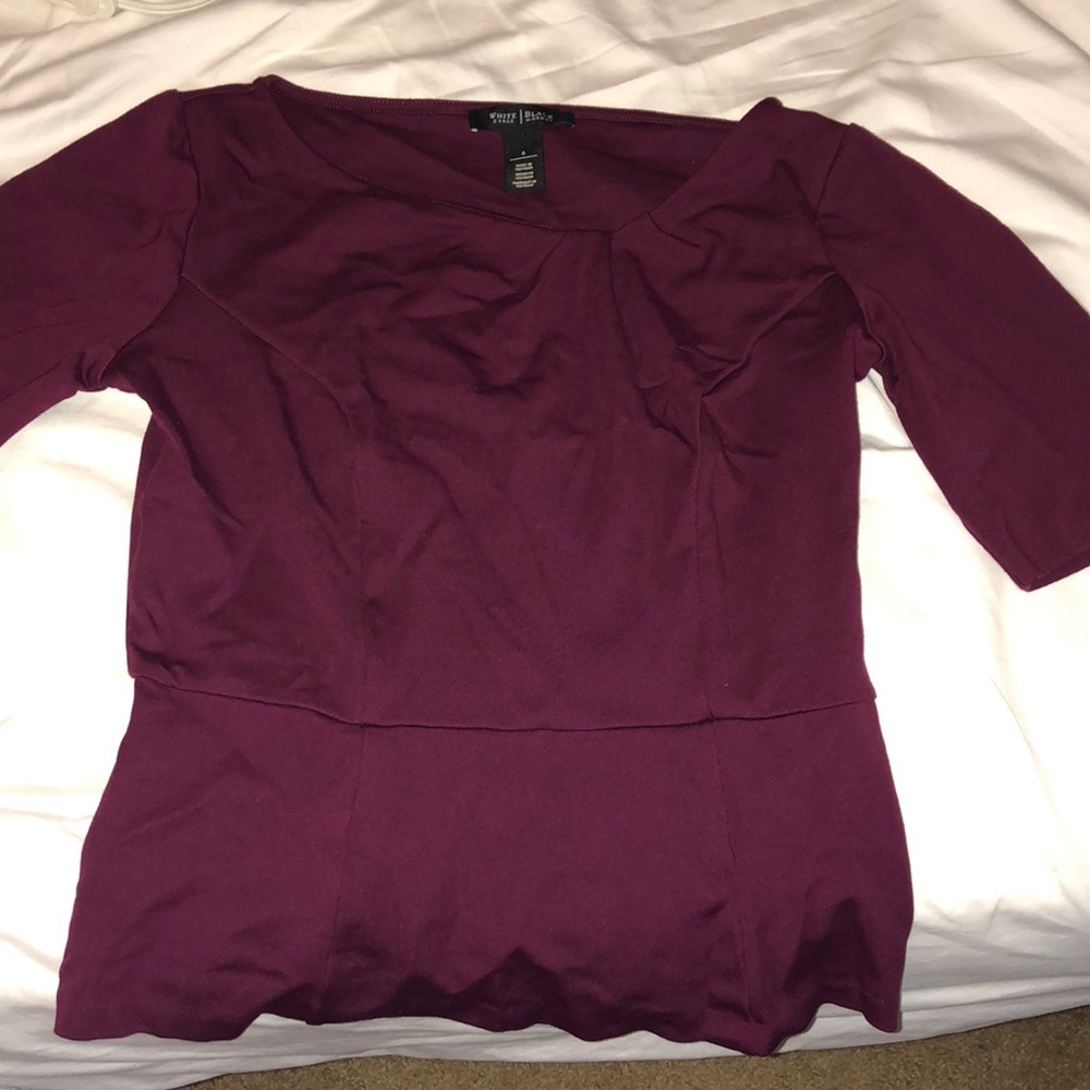 White House black market Maroon s-sleeve shirt